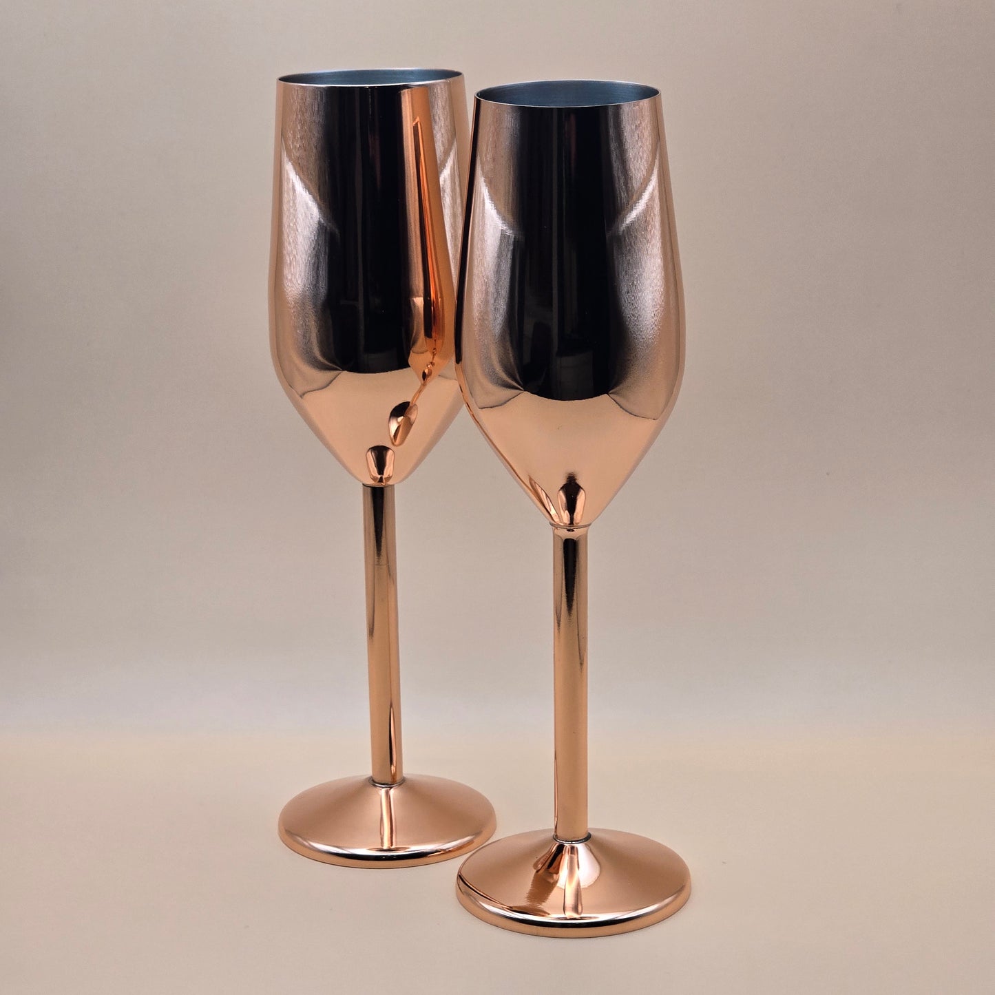Roségouden champagneglazen RVS - FutureStoreNL