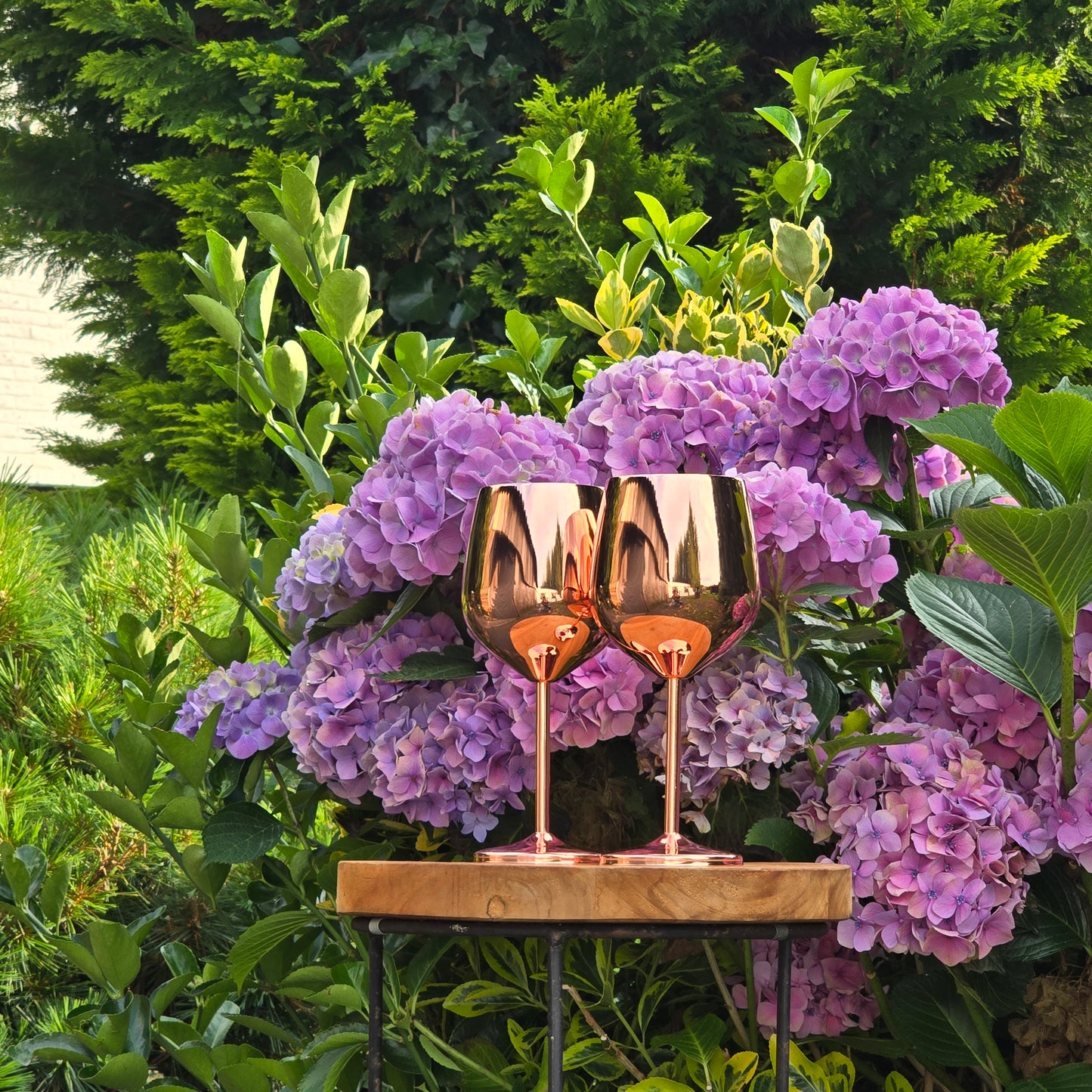 Set roségouden RVS wijnglazen - FutureStoreNL
