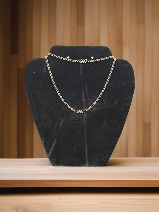 Stainless steel ketting + armband met jaartallen - FutureStoreNL