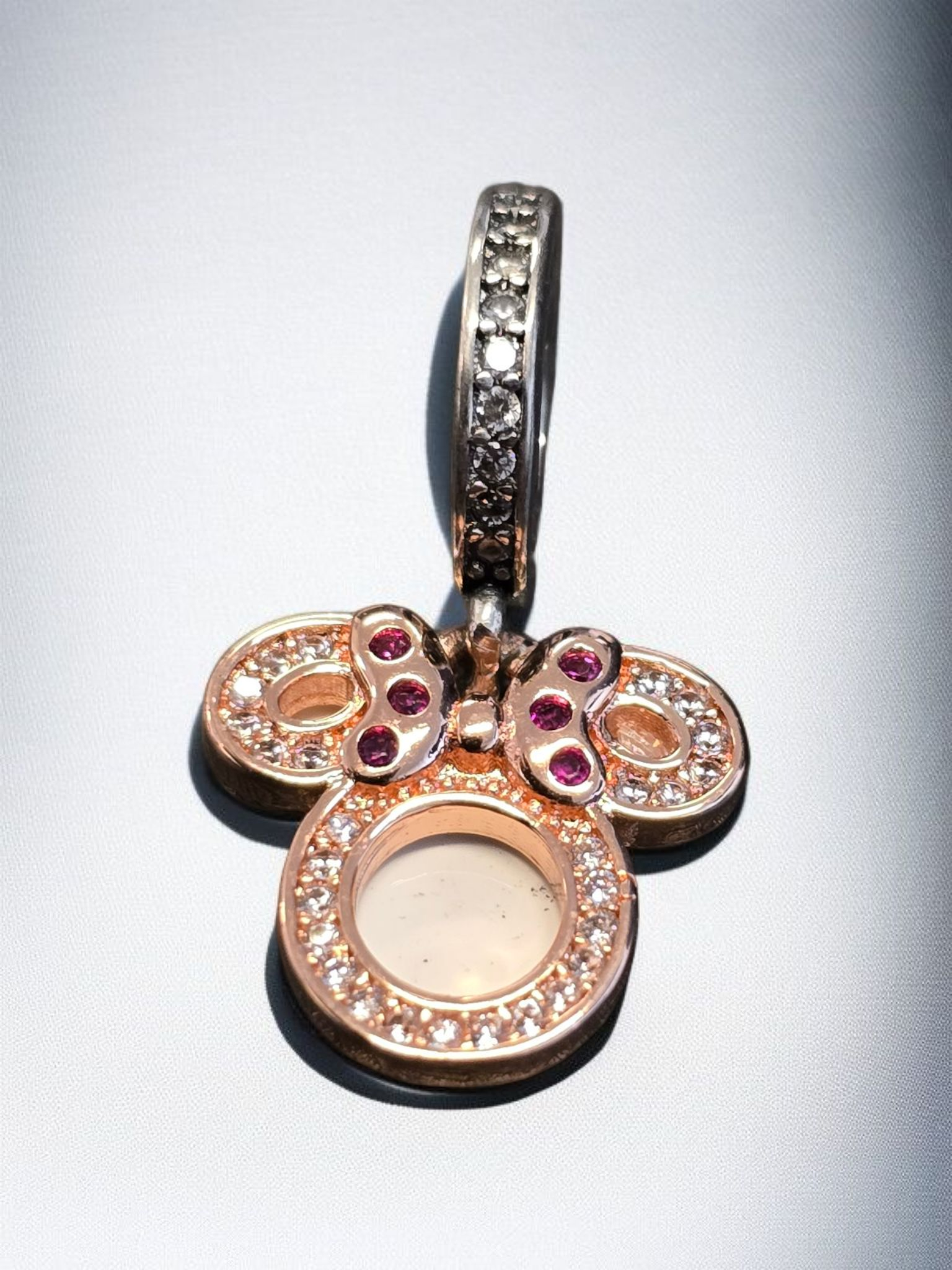 Minnie Mouse Bedel – Zilver, Roségoud & Sprankelende Steentjes - FutureStoreNL