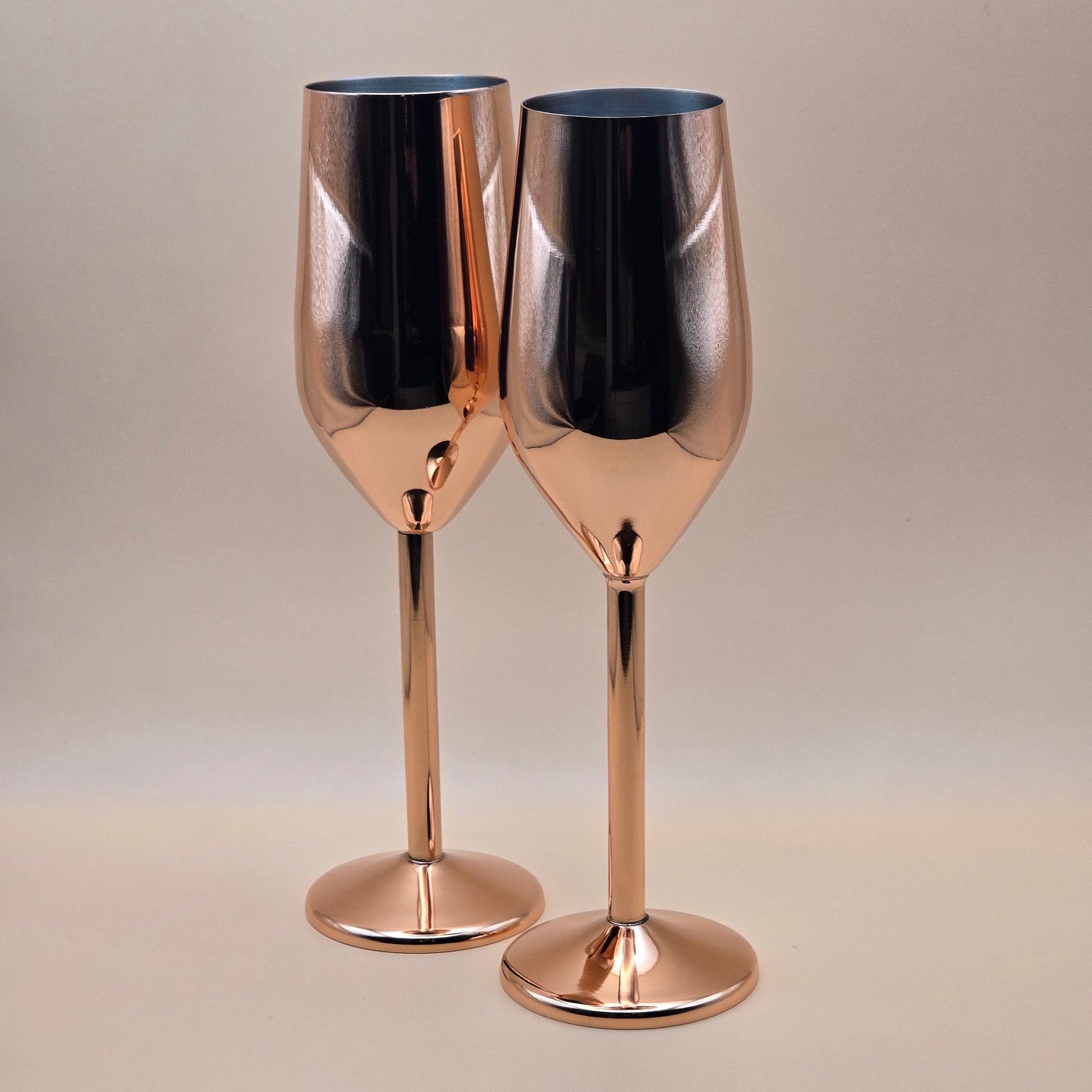 Roségouden champagneglazen RVS - FutureStoreNL