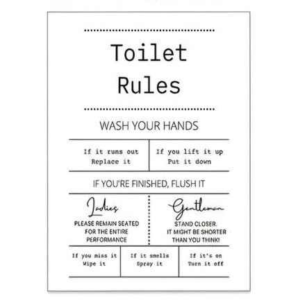 Toiletregels canvas - FutureStoreNL