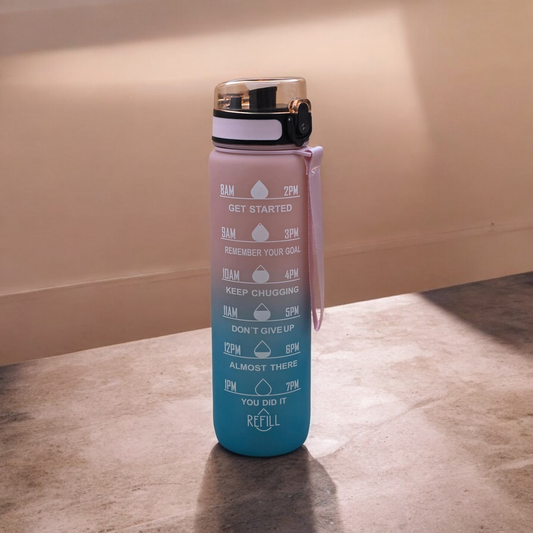 Waterfles - waterchallenge | Roze/blauw - FutureStoreNL