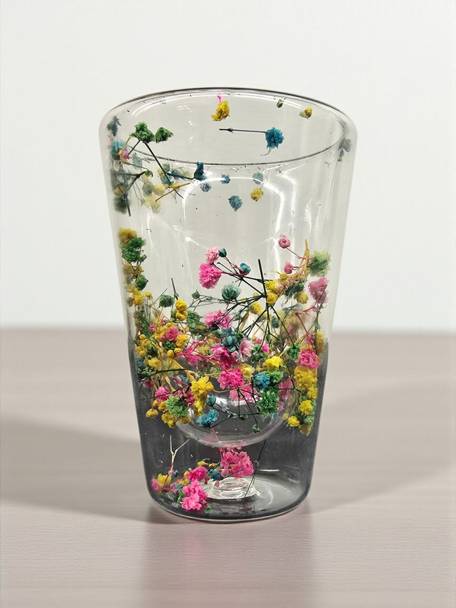 Dubbelwandig longdrink glas bloemen