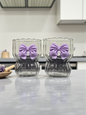 Handgemaakte Matcha Glazen Set (2 stuks) – met Strik | 3 Kleuren