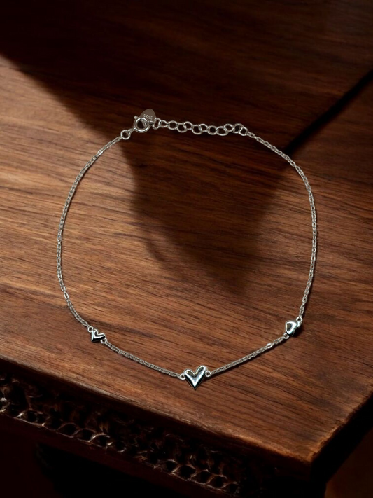 Enkelbandje hartjes - Sterling Zilver 925 - FutureStoreNL