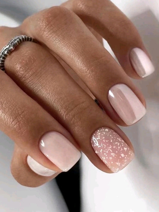 Roze glitter parelmoer nagels - FutureStoreNL